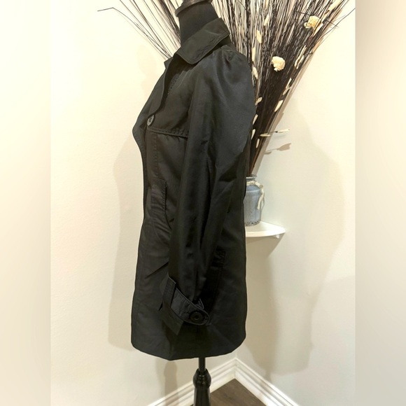 Miss London Size Small Button down Black lightweight trench jacket - Picture 8 of 13